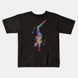 Rhythmic gymnastics juggling watercolor Kids T-Shirt